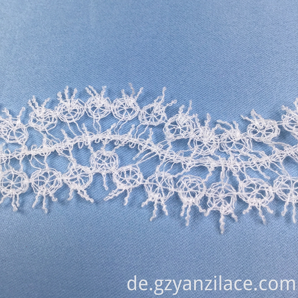 White Floral Flat Crochet Lace Trim